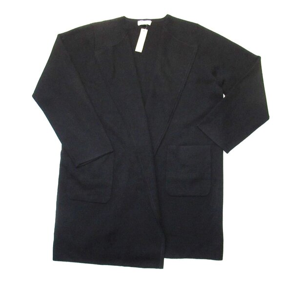 NWT J.Crew Juliette in Black Open-Front Knit Collarless Sweater Blazer XS - Picture 2 of 8